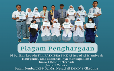 SMK Al Irsyad Al Islamiyyah Haurgeulis meraih Juara 1 kostum Terbaik dan Juara 1 Caraka